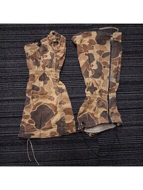 Vintage Fieldline Duck Camo Hunting Gaiters Made USA Leg Covers Boot Guards